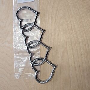 4 Linked Hearts Car Truck Emblem Audi Style Chrome or Gloss Black 8.5in